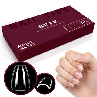 Short Coffin Nail Tips-224Pcs 16 Sizes