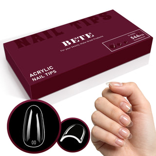 Medium Oval Nail Tips-544Pcs 16 Sizes