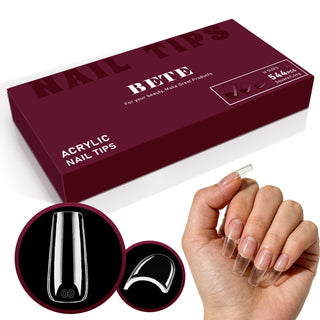 Long Square Nail Tips-544Pcs 16 Sizes