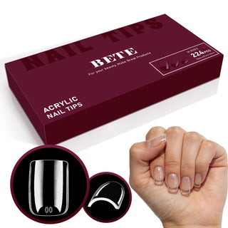 Extra Short Square Nail Tips-224Pcs 16 Sizes