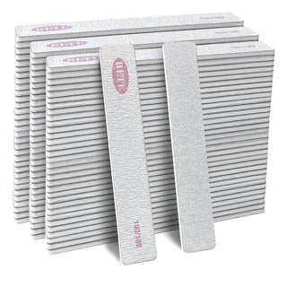 10pcs Professional Nail Files, 100/180 Grit, Double-Sided, Reusable Emery Boards