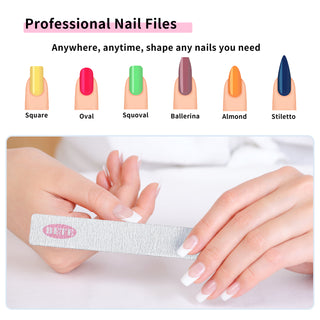 10pcs Professional Nail Files, 100/180 Grit, Double-Sided, Reusable Emery Boards