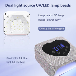 Dual Powerful Light Source UV/LED Silver Nail Lamp