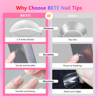 Medium Stiletto Nail Tips-224Pcs 16 Sizes