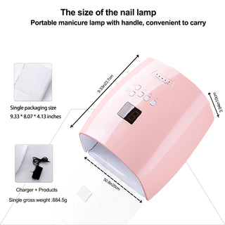 66W Rechargeable UV/LED Pink Nail Lamp