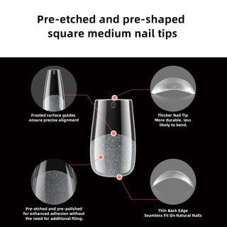 600Pcs Square Medium Nail Tips