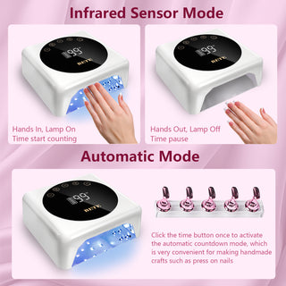 78W Rechargeable UV/LED White Nail Lamp