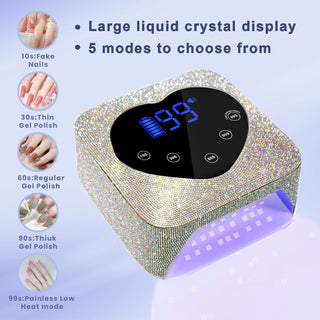 Dual Powerful Light Source UV/LED Silver Nail Lamp