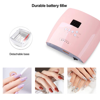 66W Rechargeable UV/LED Pink Nail Lamp