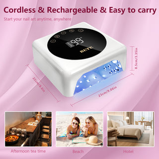 78W Rechargeable UV/LED White Nail Lamp