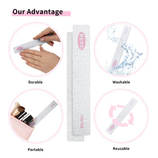 10pcs Professional Nail Files, 100/180 Grit, Double-Sided, Reusable Emery Boards