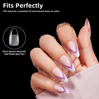 600Pcs Short Square Almonds Nail Tips