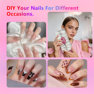 Extra Short Coffin Nail Tips-224Pcs 16 Sizes
