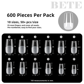 600Pcs Square Medium Nail Tips