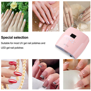 66W Rechargeable UV/LED Pink Nail Lamp