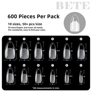 600Pcs Short Square Almonds Nail Tips