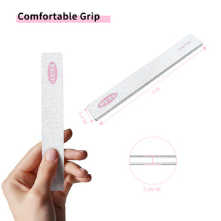 10pcs Professional Nail Files, 100/180 Grit, Double-Sided, Reusable Emery Boards